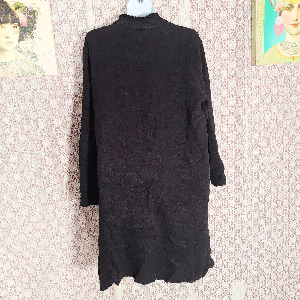 vintage 90sTianello black textured faux suede jacket size large - Picture 4 of 10